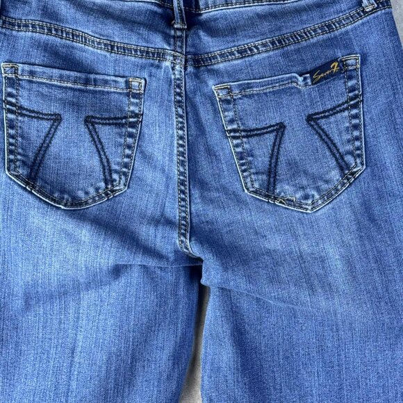 Seven7 Tower Straight Crop Jeans | Size 4 | Blue Stretch Denim - Picture 4 of 10